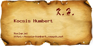 Kocsis Humbert névjegykártya